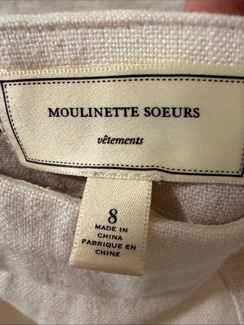 By Anthropologie Moulinette Soeurs Cream Embroidered Mini Skirt 100% linen - Picture 3 of 5